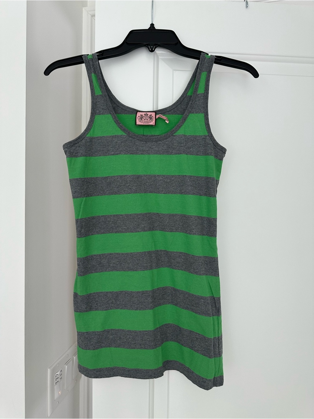 Juicy Couture Green & Gray Striped Tank